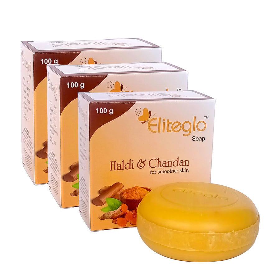 Eliteglo Haldi & Chandan Bath Soap (Pack of 3)